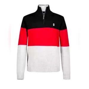 IZOD Boys 1/4 Zip Color Blocked Long Sleeve Sweater size 10/12